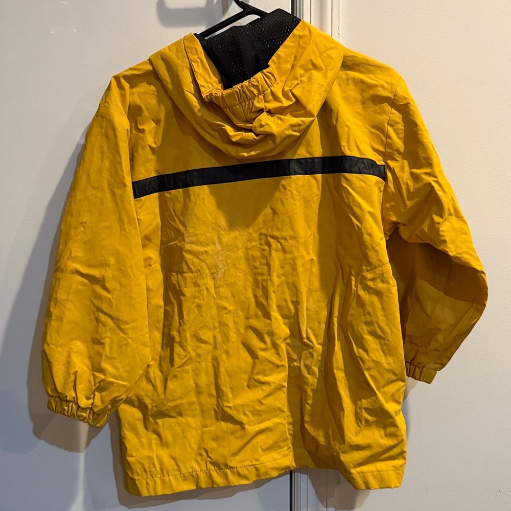 Charles River Apparel Kids Yellow Raincoat with navy trim. Size Medium 10/12. - Picture 4 of 6